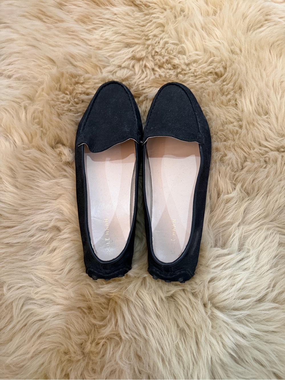 Cole Haan Black Suede Driving Loafers